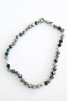 AGATE STONE BEAD NECKLACE - grey mix
